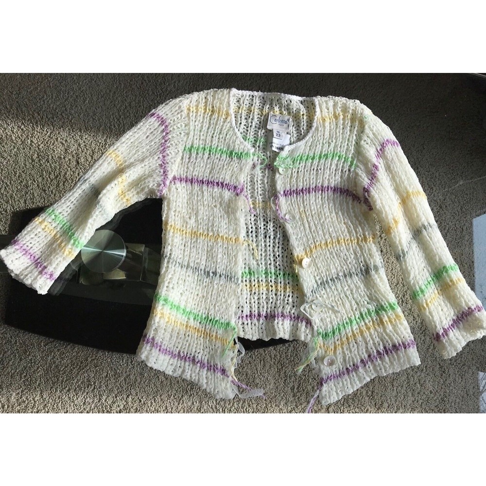 Girls Carlotta Made In Italy Sweater Cardigan knit Top Tg 22 Size 2 T